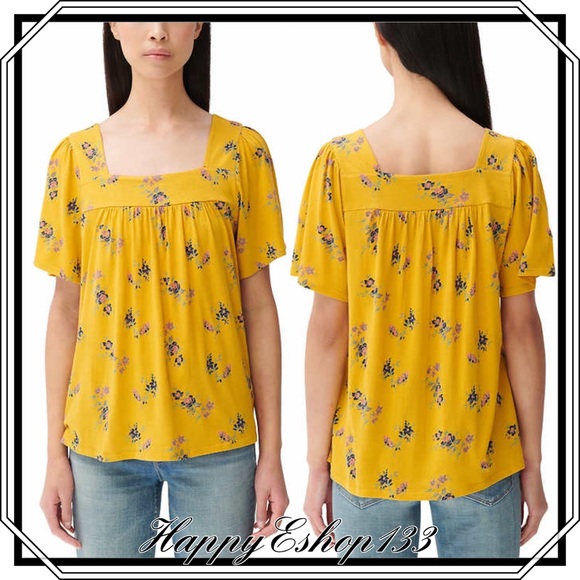 🍀🏷 Lucky Brand Short Sleeve Tee Square Neck Top